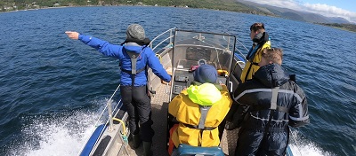 L2PB students in Ullapool Harbour practise man overboard rescue